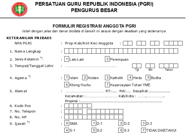 Pendaftaran PGRI Wakatobi - Persatuan Guru Republik Indonesia Cabang Wakatobi